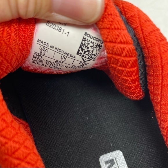 Saucony Men’s Redeemer ISO 2 grey black red athletic running shoes - Picture 6 of 8